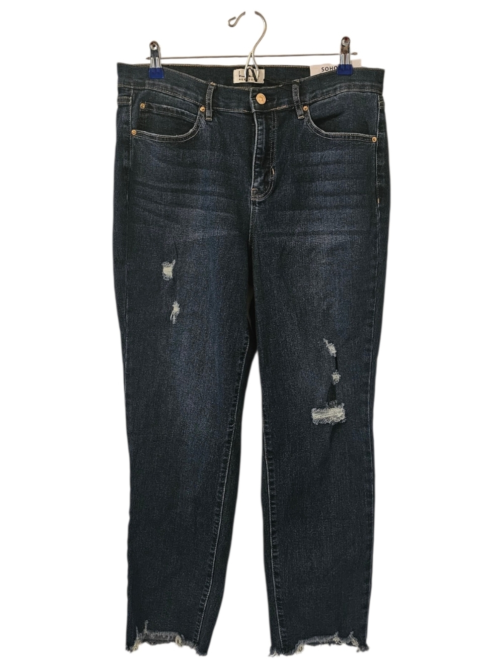 Blue Nicole Miller New York Women's Soho High Rise Ankle Slim Jeans